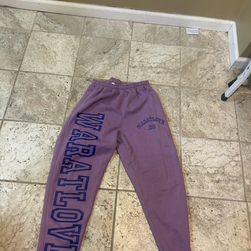 Men Purple Sweatpants war at love